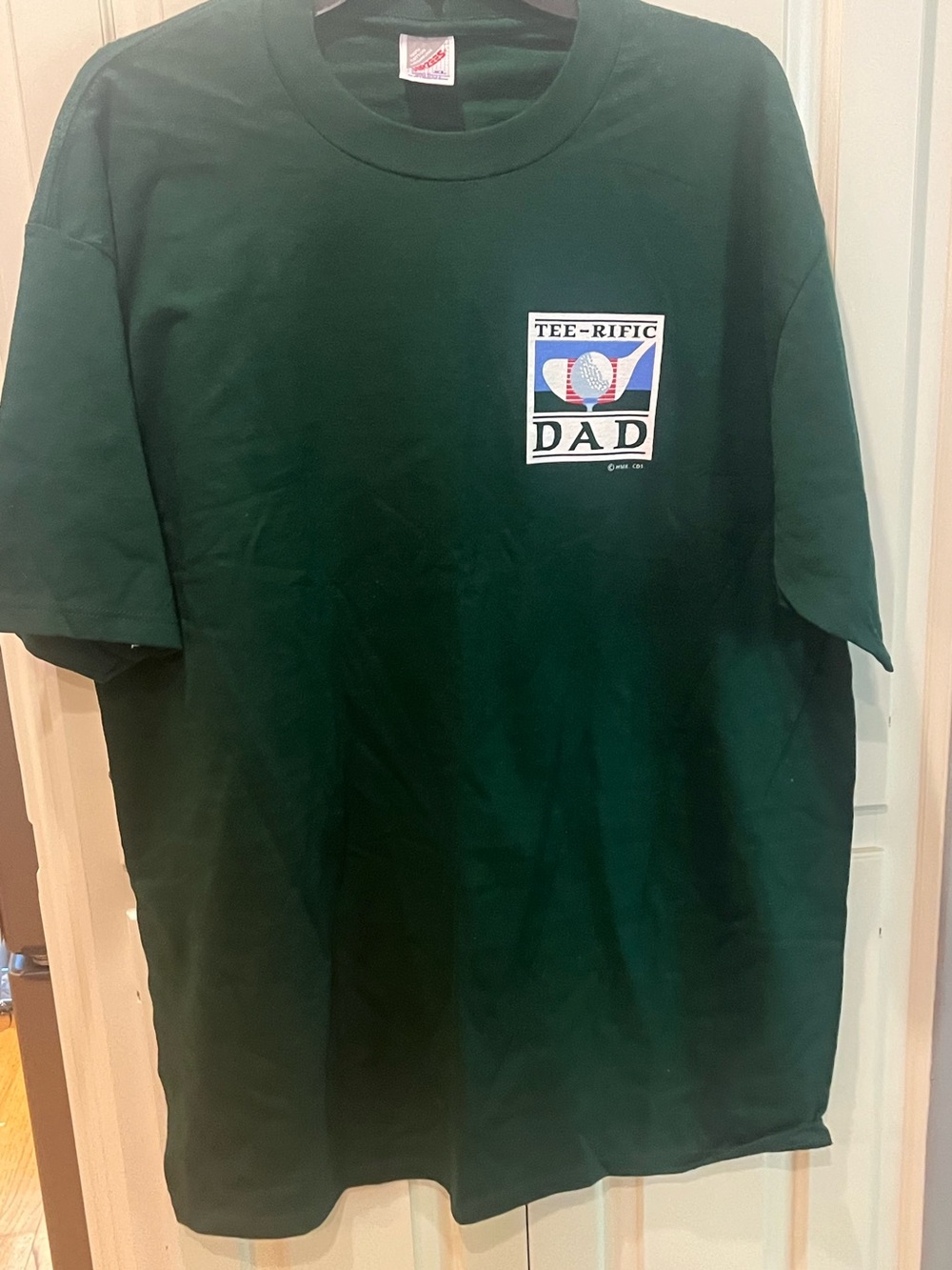 Jerzees Dark Green Tee with 'TEE-RIFIC DAD' Logo